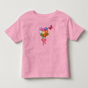 Crochet Blume Bouquet Print Kleinkind T-shirt