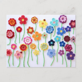 Crochet Blume Field Postcard Postkarte
