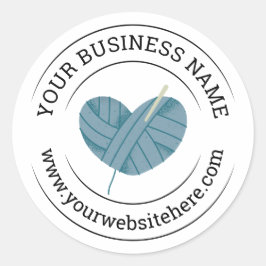 Crochet Business Blue Packaging Sticker