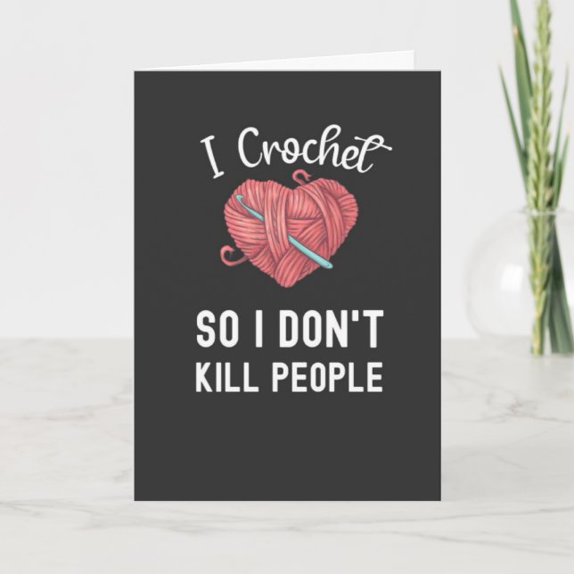 Crochet Cards Einfaches Garn Minimalistisch Croche Karte (Vorderseite)
