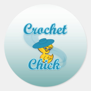 Crochet Chick #3a Runder Aufkleber