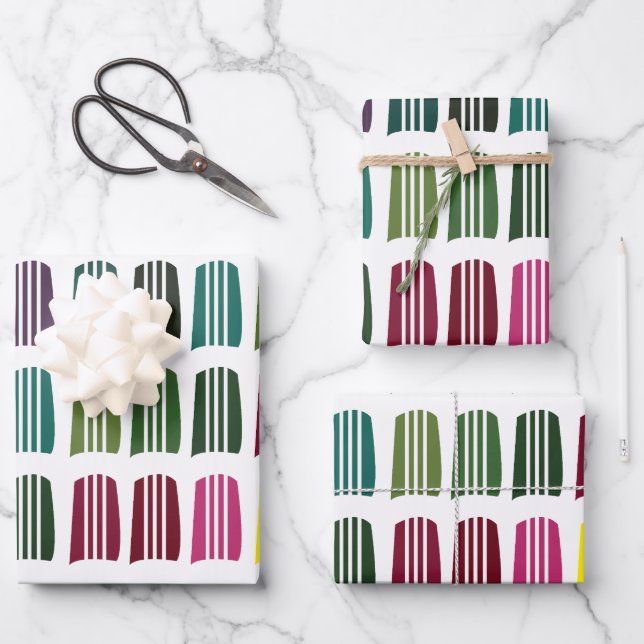 Crochet Colorful Knittergarn Muster Crochet Geschenkpapier Set (Vorderseite)