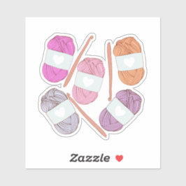 Crochet Craft Yarn Aufkleber