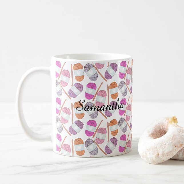 Crochet Craft Yarn Kaffeetasse (Mit Donut)