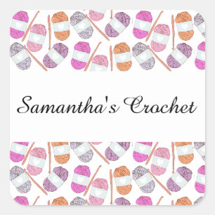 Crochet Craft Yarn Quadratischer Aufkleber