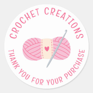 Crochet Crocheting Vielen Dank für Ihr maßgeschnei Runder Aufkleber