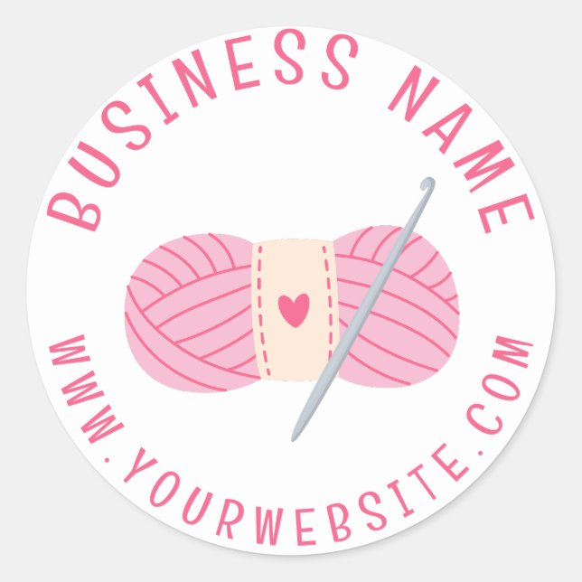 Crochet Crocheting Website benutzerdefinierter Fir Runder Aufkleber (Vorderseite)