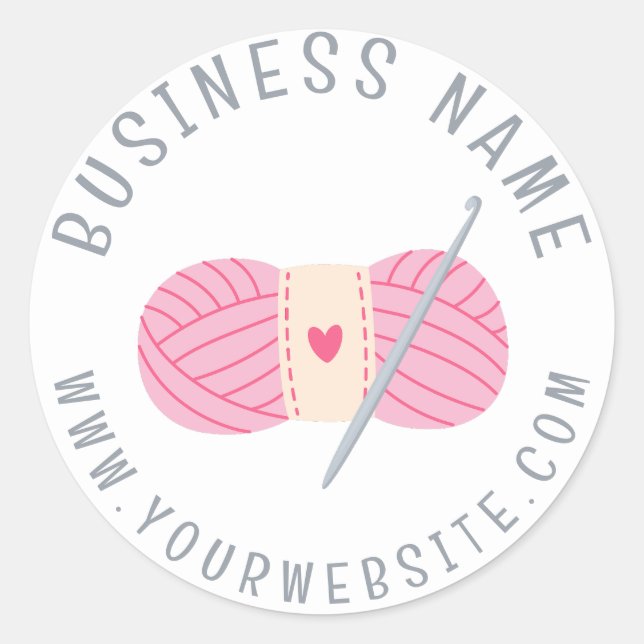 Crochet Crocheting Website benutzerdefinierter Fir Runder Aufkleber (Vorderseite)