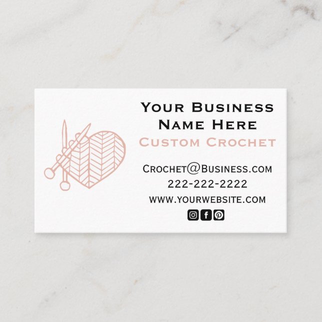 Crochet Custom Business Card Visitenkarte (Vorderseite)