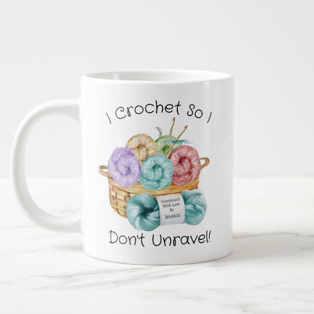 Crochet Funny Personalisierter Riesenkaffee Tasse (Links)