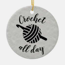 Crochet Ganztagsgarnball + Hakenkunst Keramik Ornament