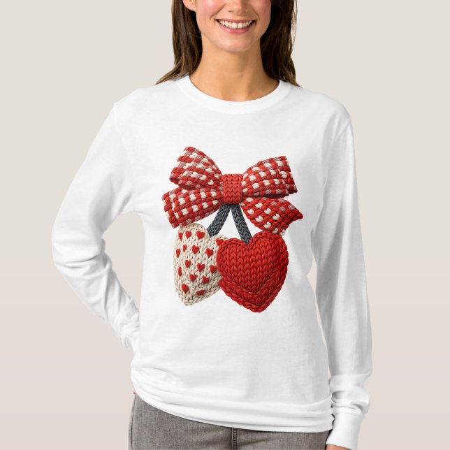 Crochet Heart Womens Tshirt (Vorderseite)