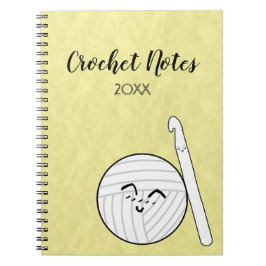 Crochet Hook & Cartoon Garne Notizblock