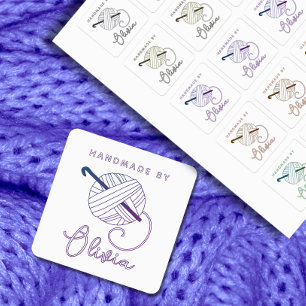 Crochet Hook und Garn Mehrzwecknähen Etiketten