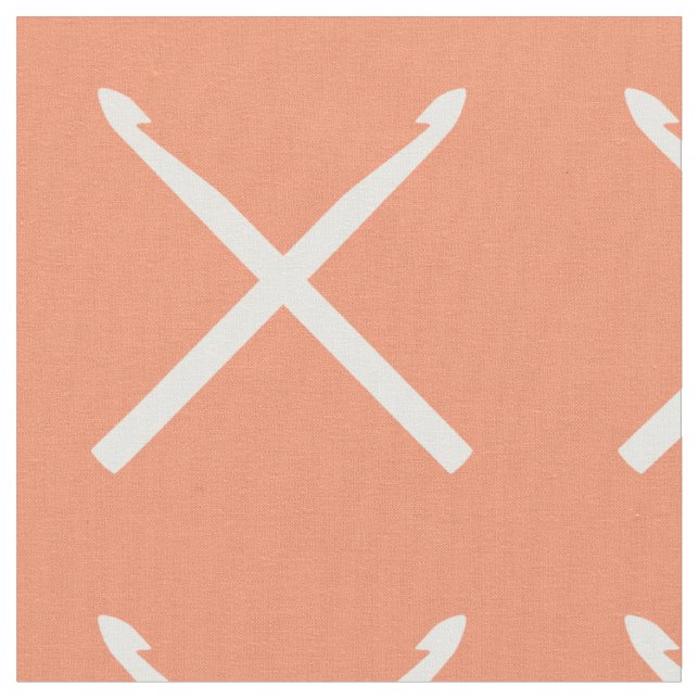 Crochet Hooks Cracks Cross Print White Stoff (Nahaufnahme)