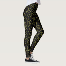 Crochet Hooks Cracks Gold + Black Leggings