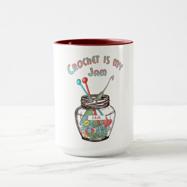 "Crochet is my jam" Tasse (Zentrum)