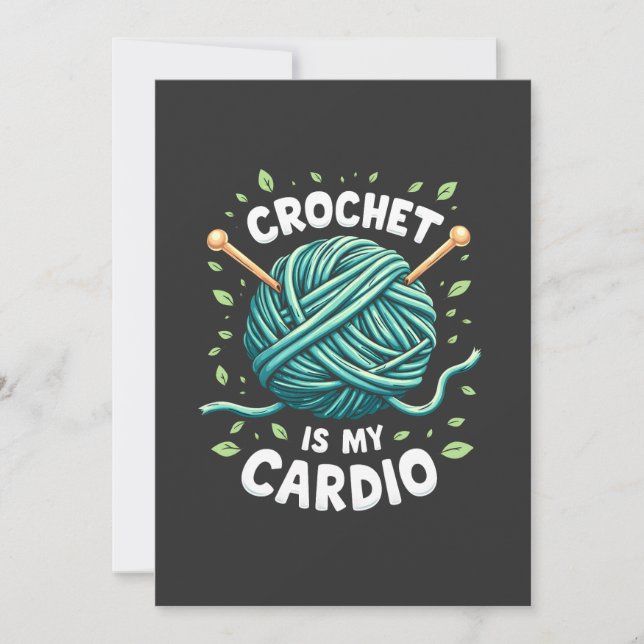 Crochet ist mein Cardio Nähgarn Fitness Einladung (Vorderseite)
