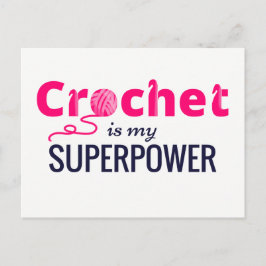 Crochet ist meine Supermacht in Rosa Postkarte