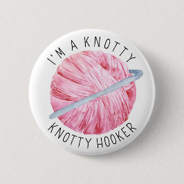 Crochet Joke Pink Yarn Button