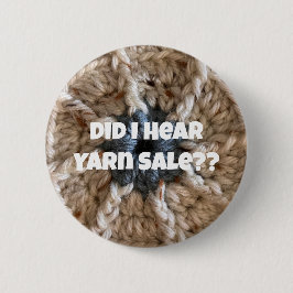 Crochet Knitter Spaß Beige Blue Craft Liebe Garn Button