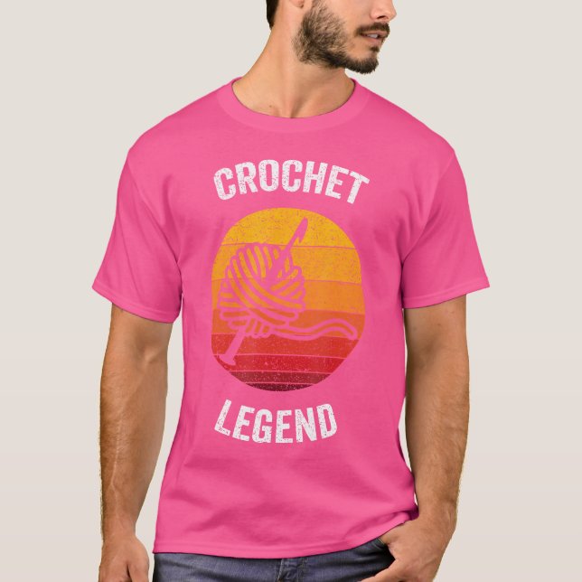 Crochet Legend  Vintage Knitting Crocheting T-Shirt (Vorderseite)