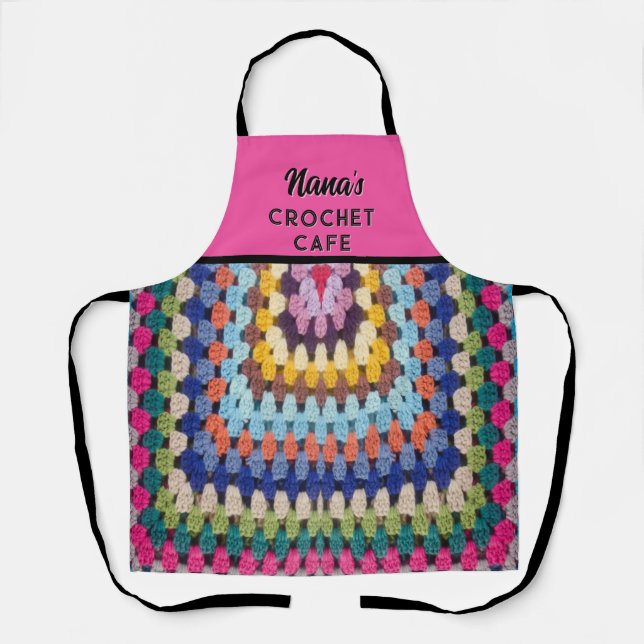 Crochet-liebende Nana's All-over-Print-Schürze Schürze (Vorderseite)