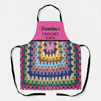 Crochet-liebende Oma's All-over-Print-Schürze Schürze