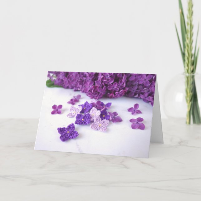 Crochet Lilac Grußkarte Karte (Vorderseite)