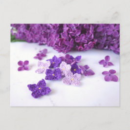 Crochet Lilac Postcard Postkarte