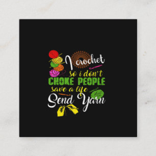 Crochet Lover   I Liebe Crochettierung Quadratische Visitenkarte