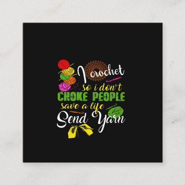 Crochet Lover | I Liebe Crochettierung Quadratische Visitenkarte (Vorderseite)