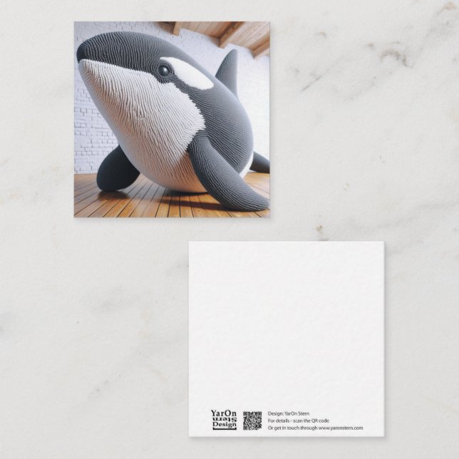 Crochet Orca Grußkarte Mitteilungskarte (Vorne/Hinten)