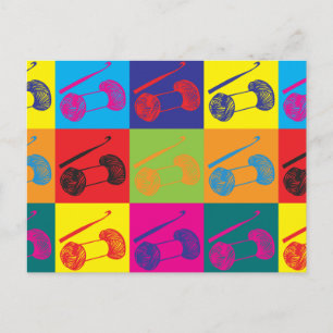 Crochet Pop Art Postkarte