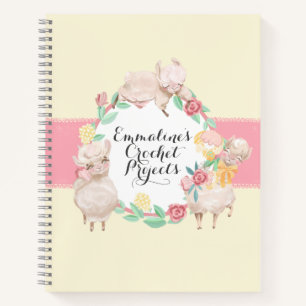 Crochet Projects Notebook mit Niedlichen Llamas Notizbuch