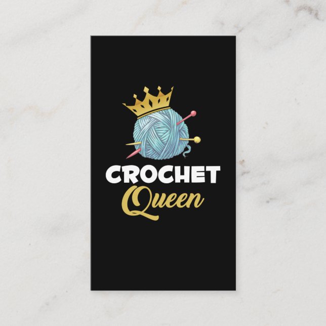 Crochet Queen Crafting Yarn Crocheter Spaß Visitenkarte (Vorderseite)