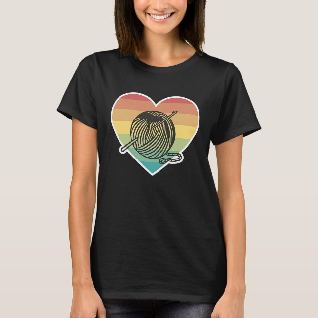 Crochet Quilter Yarn Hook Grandma Mom T-Shirt (Vorderseite)