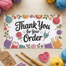 Crochet Small Business Thank You Visitenkarte