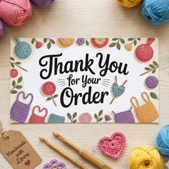 Crochet Small Business Thank You Visitenkarte (Von Creator hochgeladen)