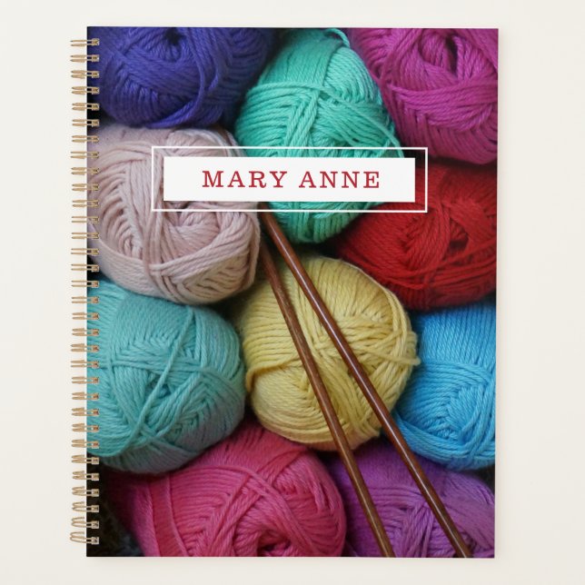 Crochet Strick Garn Personalisiert Planer (Vorderseite)