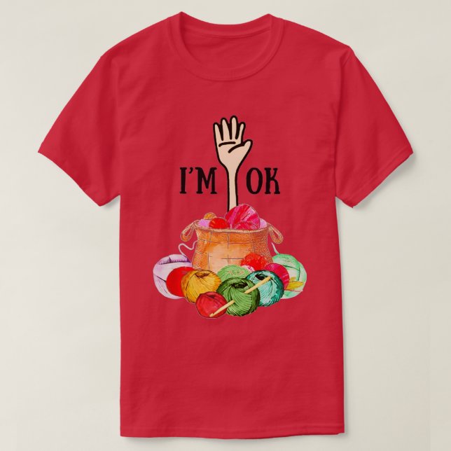 Crochet Strick Im Ok Garn Nähen Knitterlover T-Shirt (Design vorne)
