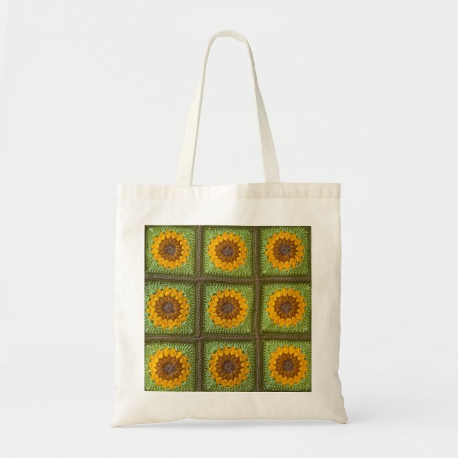 Crochet Sunflowers Tote Bag Tragetasche (Vorne)