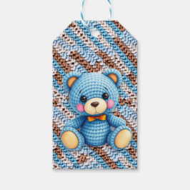 Crochet Teddy Bear To and From Baby Shower Geschenkanhänger