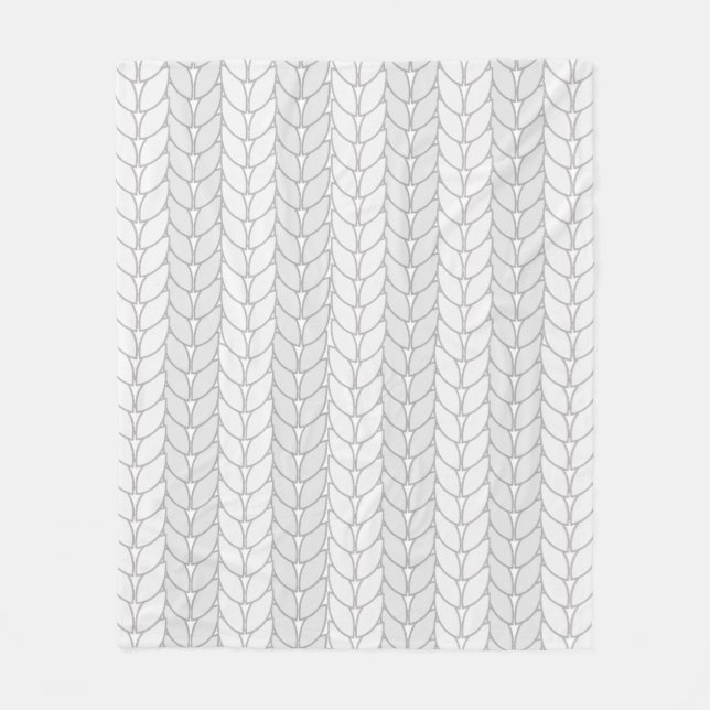Crochet White Beige Muster Style Fleecedecke (Vorderseite)
