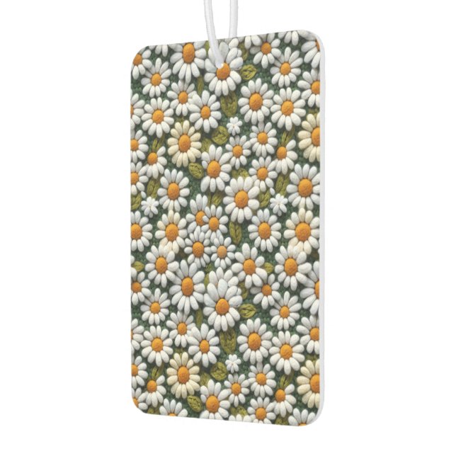 Crochet White Daisies Spring Wildflowers Autolufterfrischer (Links)