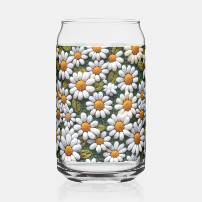 Crochet White Daisies Spring Wildflowers Dosenglas (Vorderseite)