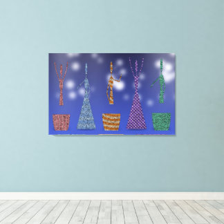 Crochet Women dancing Silloute pattern  Leinwanddruck