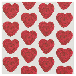 Crochet Yarn Heart Red Craft Stoff