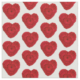Crochet Yarn Heart Red Craft Stoff