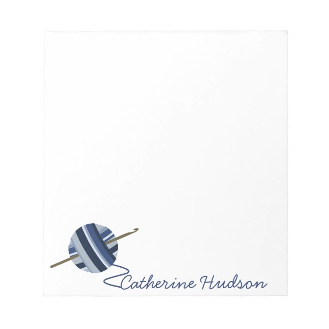 Crochet Yarn Personalisiert Notepad Notizblock (Vorderseite)